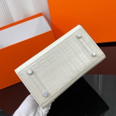 wholesale quality hermes faubourg birkin snow alligator